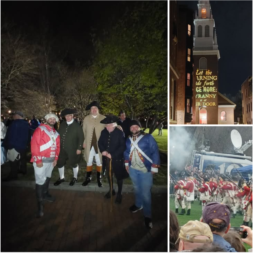 April 18-19, 2025 - We celebrated the 250th anniversary of the Midnight Ride of Paul Revere (complete with the 2 lanterns in Old North Church) and then the Battle of Lexington