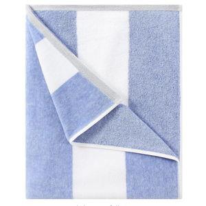 Cotton Oversized Beach Towel - Large 70 x 35 Inch Pool Towel, Blue Striped Quick Dry Swimming Cabana Towel
