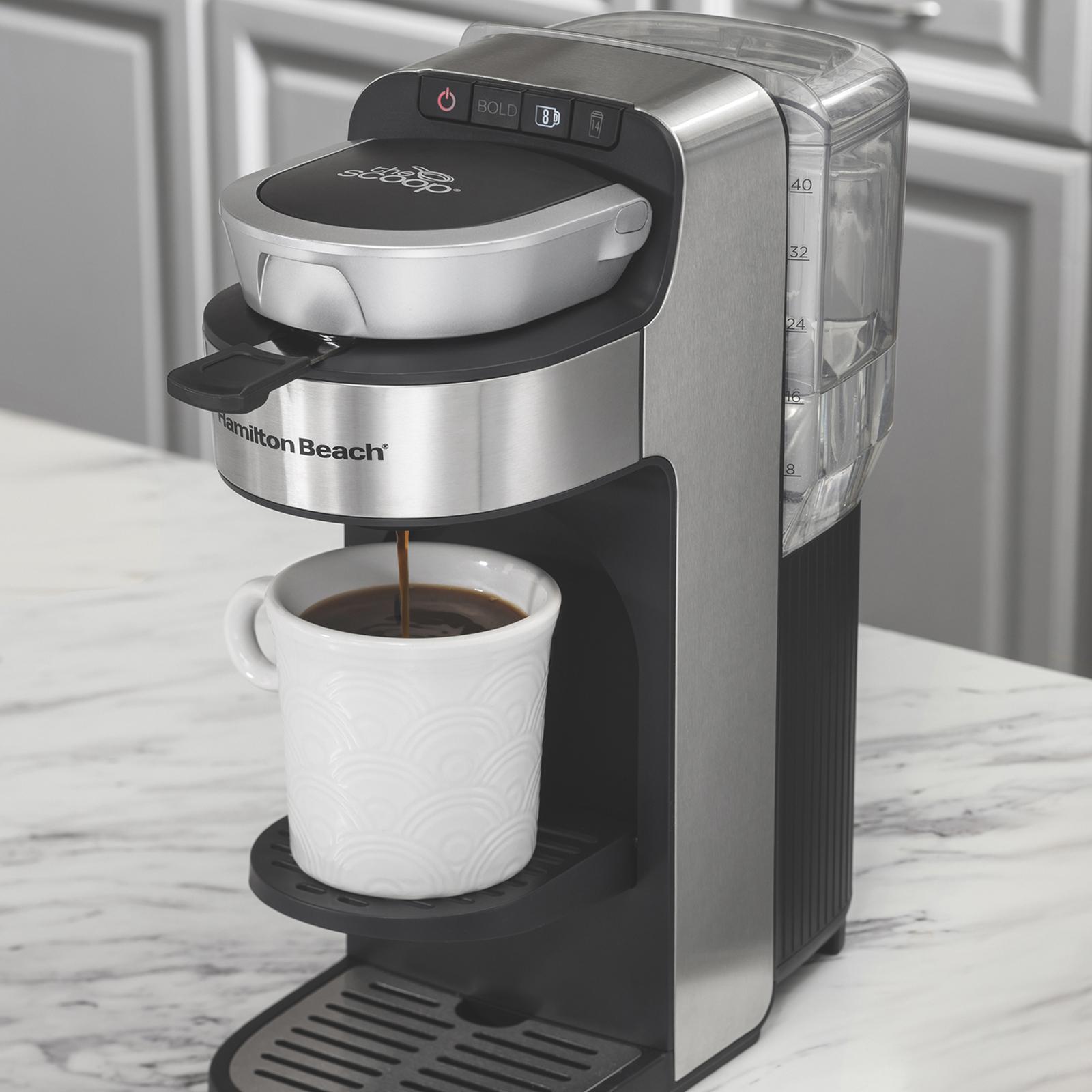 Hamilton Beach The Scoop 1. 75-Cup Stainless Steel Coffee Maker 49981RG