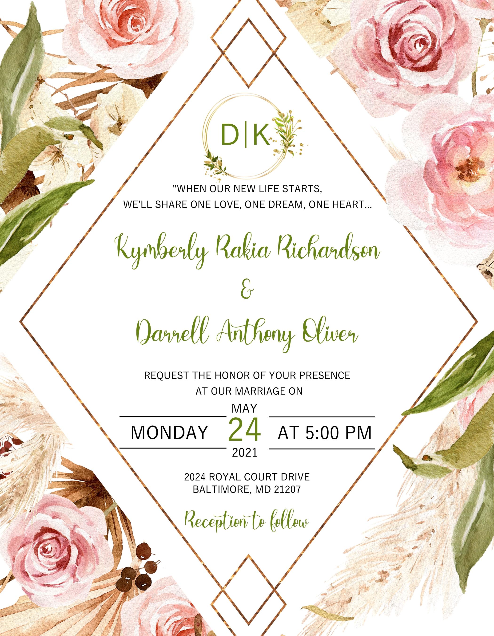 The Wedding Website of Kymberly Richardson and Darrell Oliver