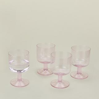 Simple Seeded Stemmed Glass, Set of 4