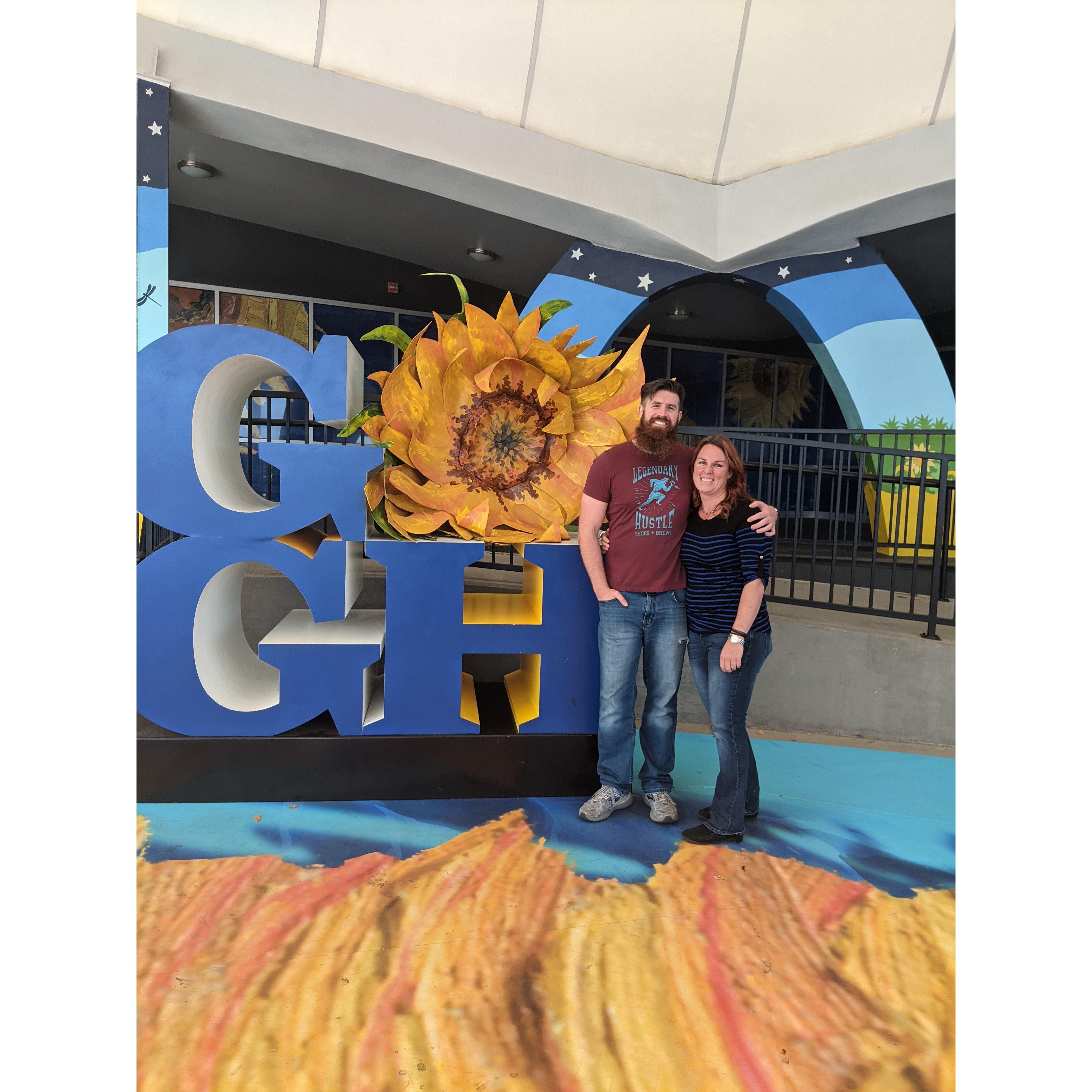 Our first picture together!
VanGogh Experience in Denver, an early date in our relationship!