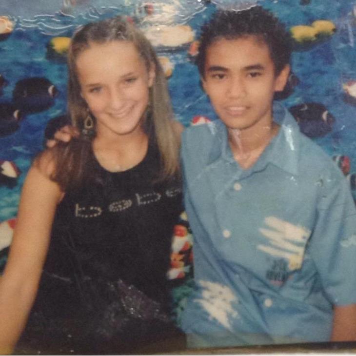 The first night we kissed at our middle school dance.