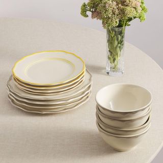 Mix & Match 12-Piece Dinnerware Set with Cereal Bowl, Service for 4