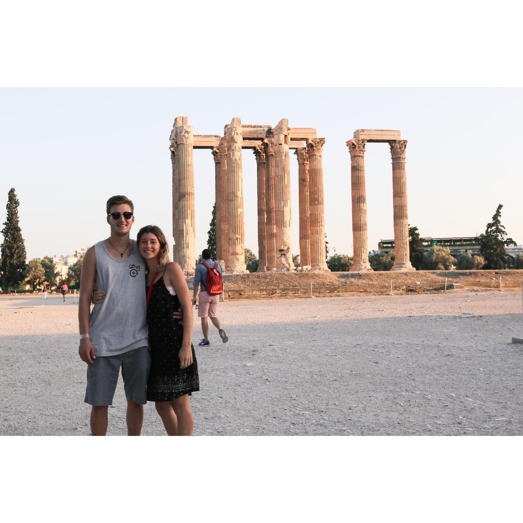 Exploring ruins in Athens, Greece