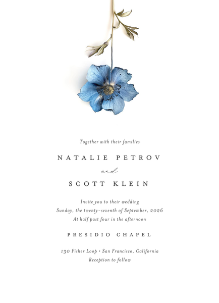 Spiga Portrait | Blue | Zola Wedding Invitations