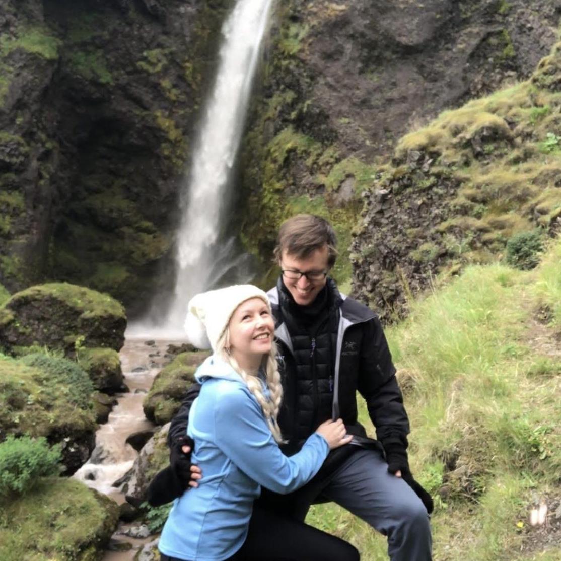 Hideaway waterfall near the Glacial Lagoon