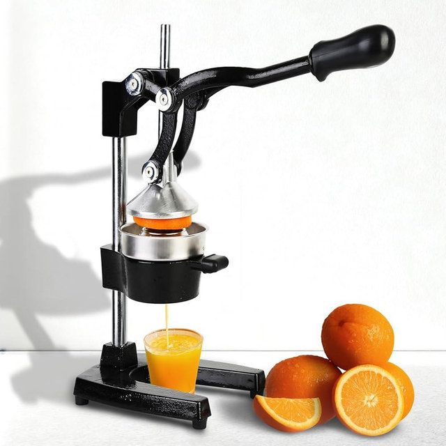 Cast Iron Juicer Hand Press – Heavy Duty Manual Citrus Juicer, Professional Orange Press, Stainless Steel Lemon Squeezer & Lime Juice Extractor (black)