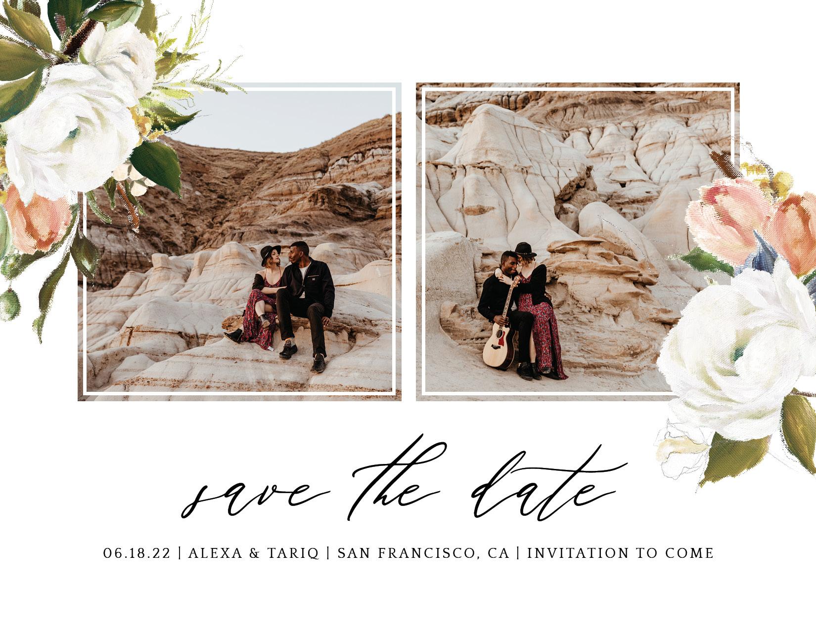 Octavia Photo | White | Zola Save The Dates