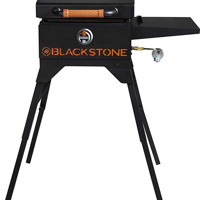 Blackstone 1939 On The Go Side Shelf, Hood & Leg Stand Heavy Duty Flat Top Griddle Grill Station for Kitchen, Camp, Outdoor, Tailgating, Black