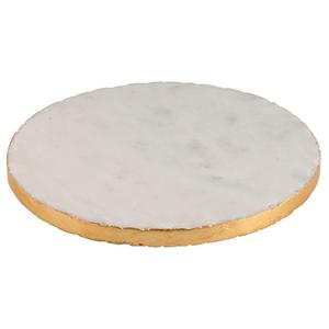 Thristystone® Round Marble Trivet in White with Gold Edge