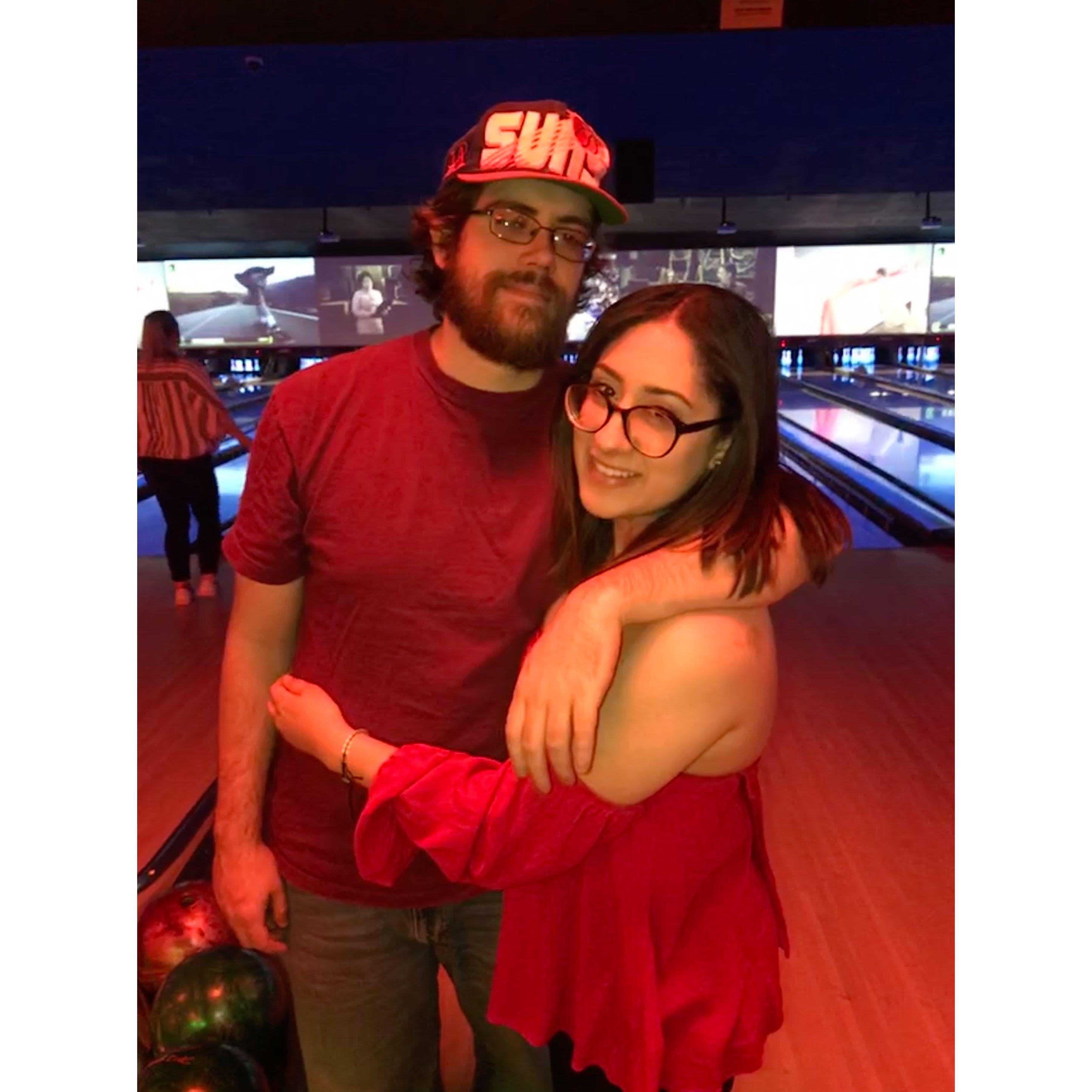 Celebrating Jasmine's birthday for the first time as a couple.