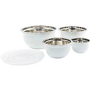 Cambridge Silversmiths White With Lid Bowl, 4 Piece Set