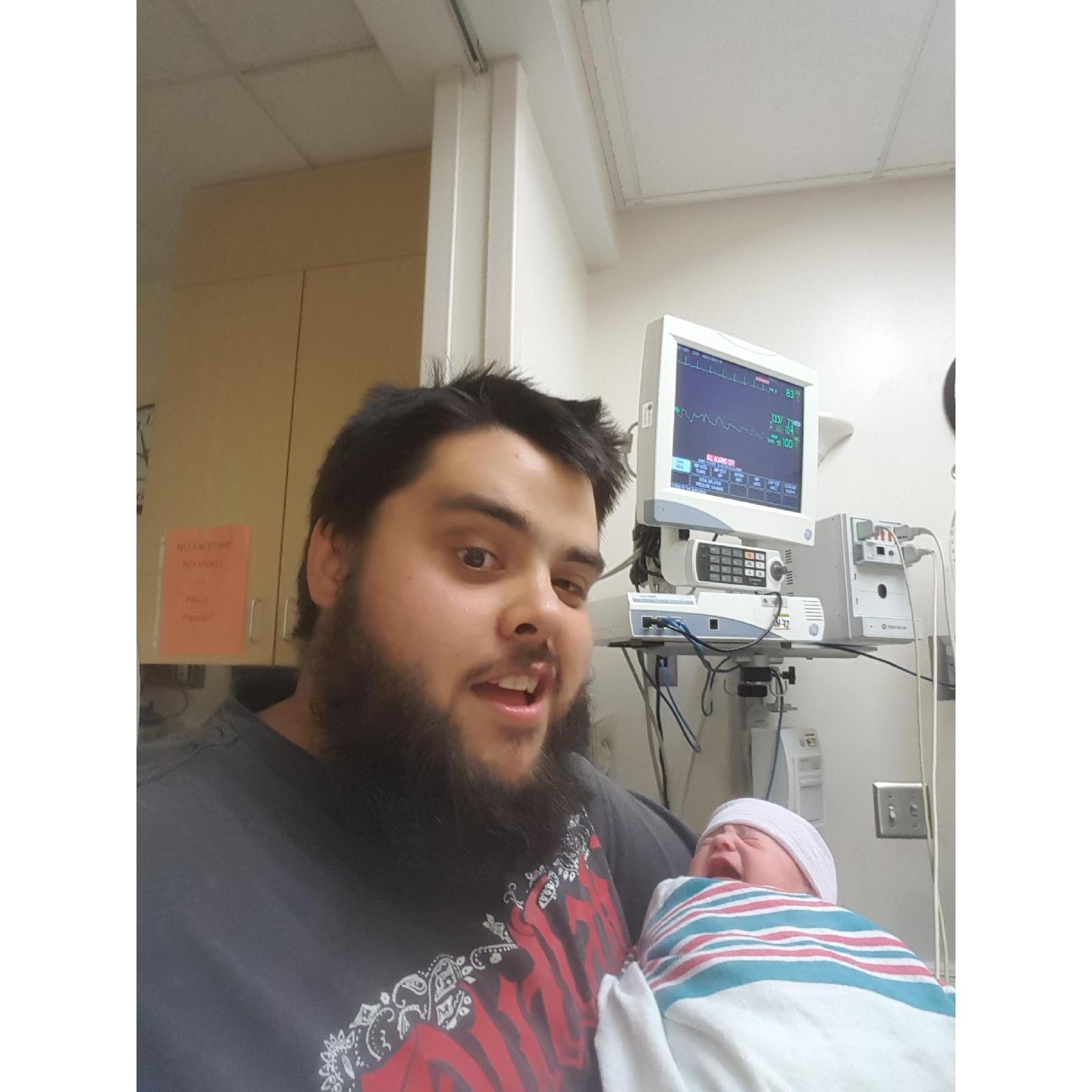 The picture that Aaron sent to his parents letting them know that Izzey was born. LOL! What a goofball!