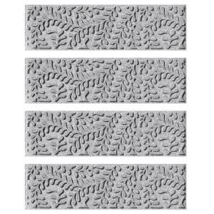 Medium Gray 8.5 in. x 30 in. Boxwood Stair Tread Cover (Set of 4)