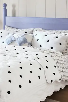 Maeve by Anthropologie Cotton Polka Dot Embroidered Quilt