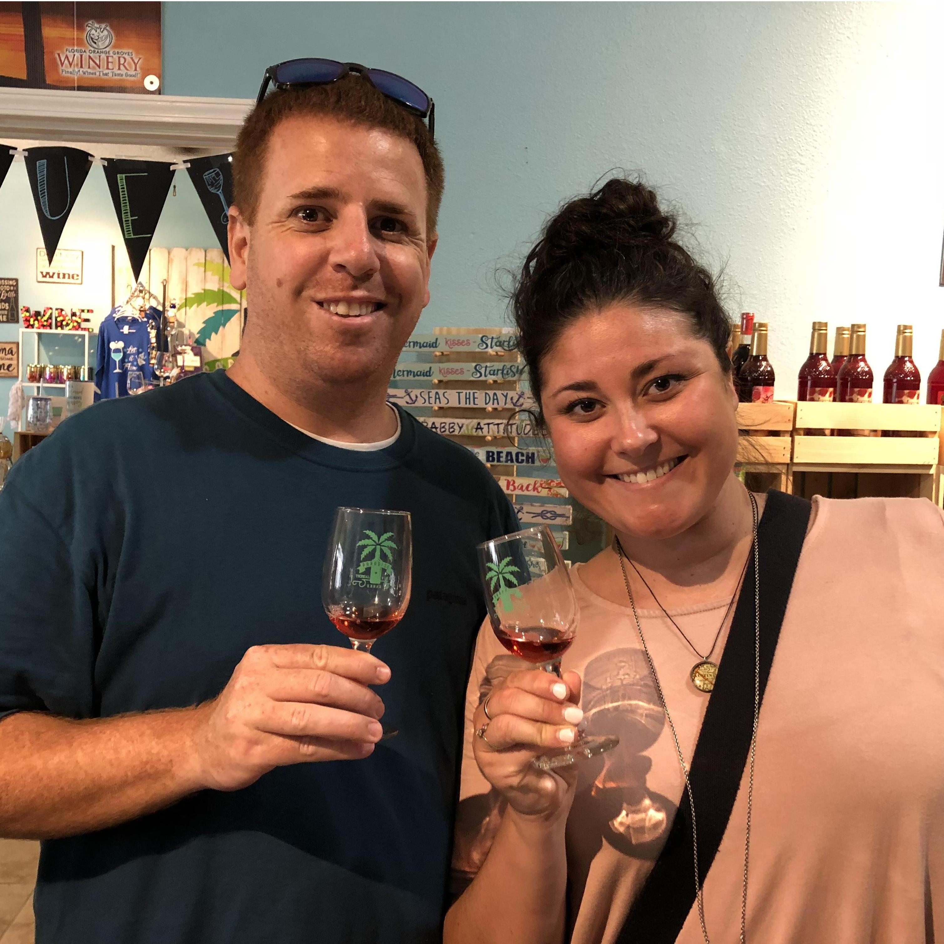 In Kemah, visiting our favorite wine place, Tropical Paradise Wine!