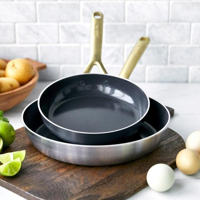 GreenPan™ GP5 Stainless-Steel Ceramic NonstickFry Pan Set, 8" & 10"