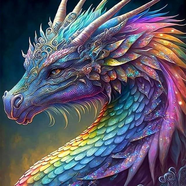 KYOQFVN Paint by Number for Adults, Colorful Dragon Painting by Numbers for Adults Beginner, Acrylic Easy Paint by Numbers Kits on Canvas for Gift Home Wall Decor 16”W x 20”L