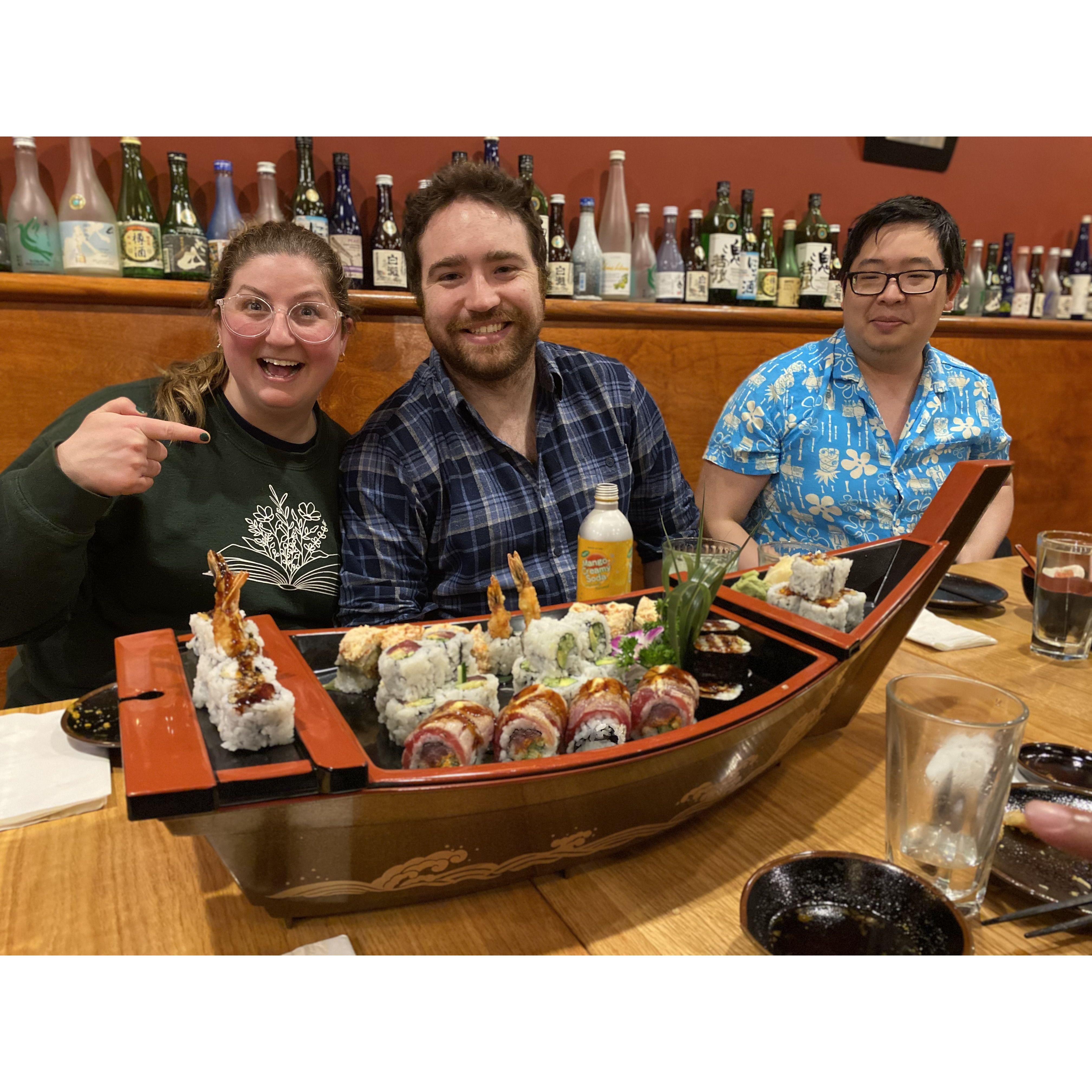 We love sushi boats just as much as Matthew.