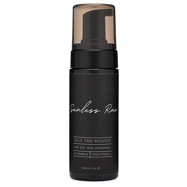 Sunless Rae Self Tanning Mousse (Medium Tan), Natural Sunkissed Fake Tan, Vegan Sunless Tanner Foam, Quick Dry, No Stains or Streaks, Fresh Smell