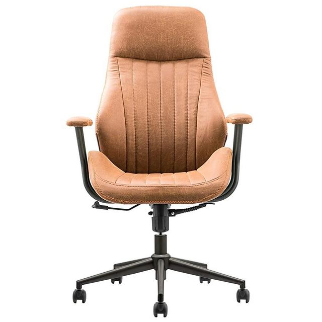 ovios Office Chair Computer High Back Adjustable Ergonomic Desk Chair Executive Swivel Task Chair with Armrests Support (Brown-Black)