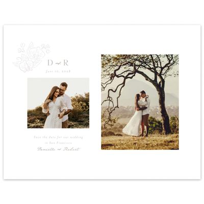 Greige, White Wedding Digital Save the Date - Orchidea Multiphoto