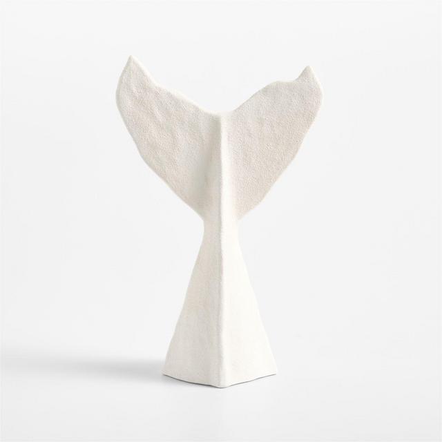 Wiluna White Ceramic Decorative Whale Tale