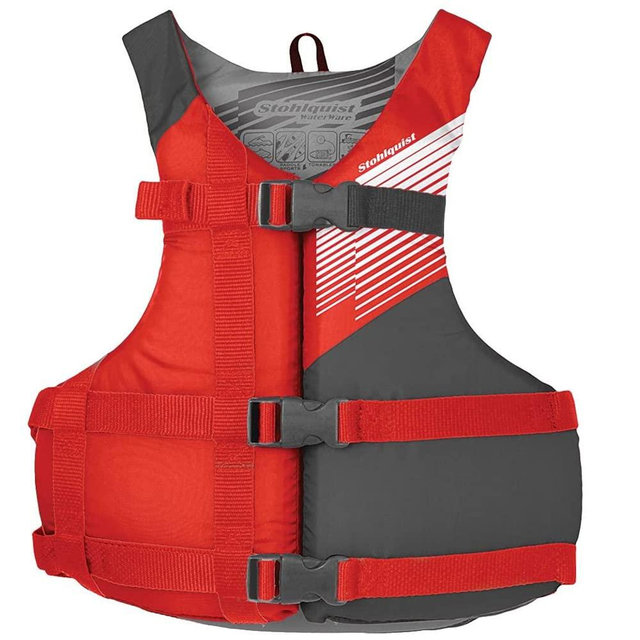 Stohlquist Fit Unisex Adult Life Jacket PFD - Coast Guard Approved, Easily Adjustable for Full Mobility, Lightweight, PVC Free | Universal and Oversize