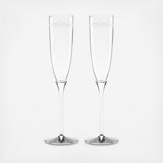 Key Court Toasting Champagne Flutes, Set of 2