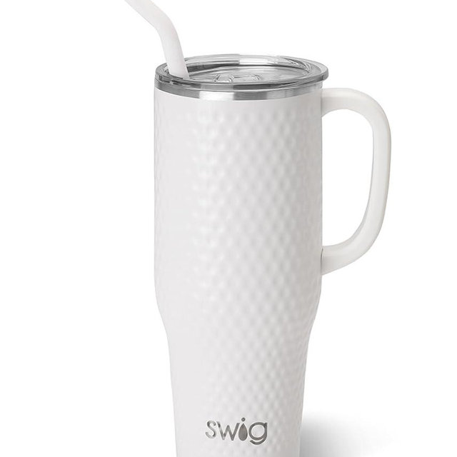 Swig Life 40oz Mega Mug, 40 oz Tumbler with Handle and Straw, Cup Holder Friendly, Dishwasher Safe, Extra Large Insulated Tumbler, Stainless Steel (Golf)