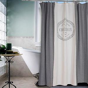 Vintage House Coquelicots Shower Curtain in Grey