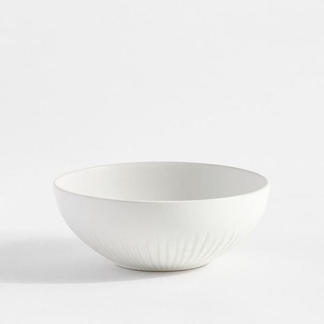 Ridge Textured Stoneware Meal Bowl, Set of 4 - White