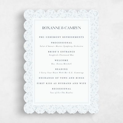 Blue Scalloped Wedding Program - Manado