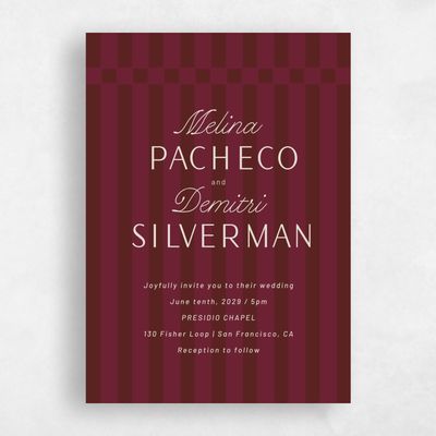 Wine, Red Wedding Invitation - Sabbia Portrait