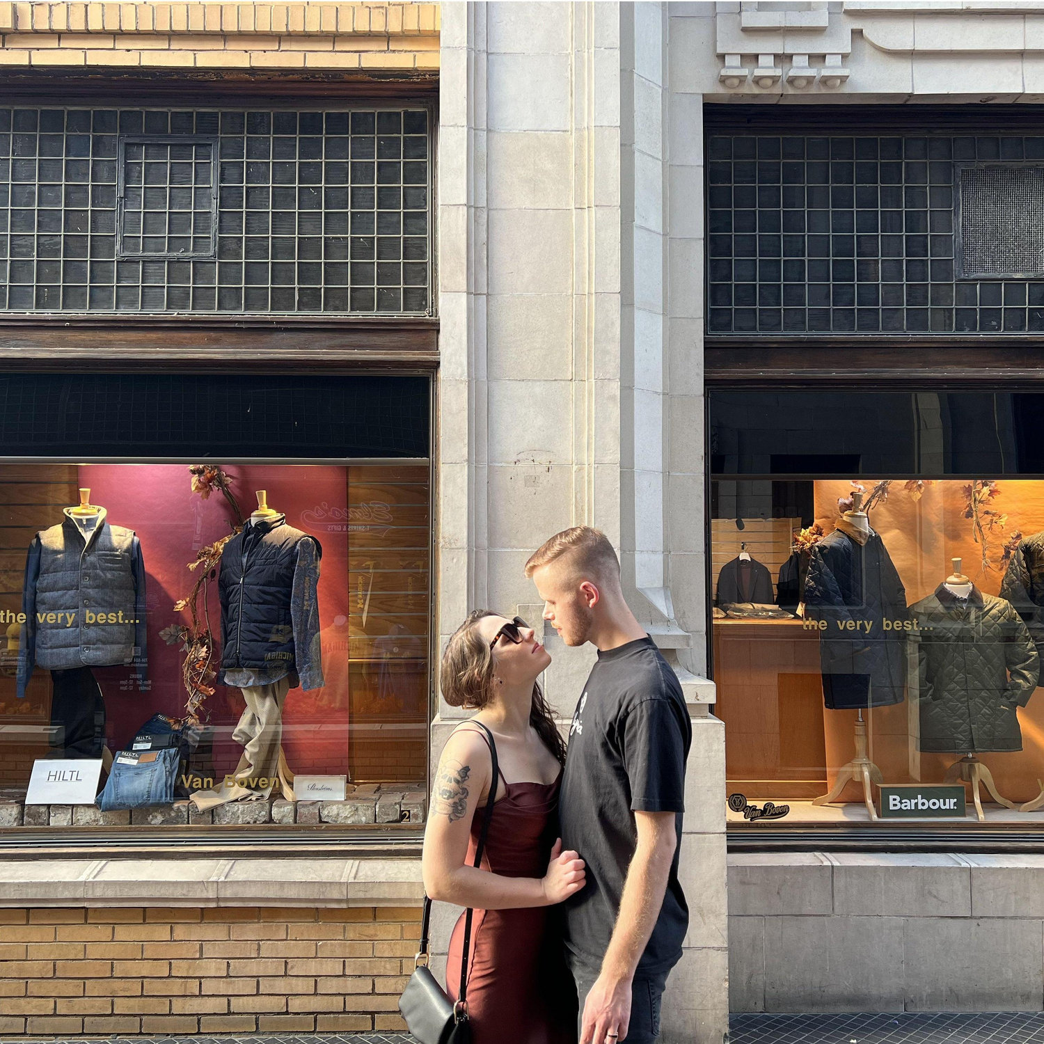Nichols Arcade, Downtown Ann Arbor, was a great place to steal a kiss while we enjoyed our engagement shoot!