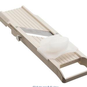 Benriner Mandoline Slicer with 4 Blades, Japanese Stainless Steel, BPA Free, 12.75 x 3.625-Inches, Beige