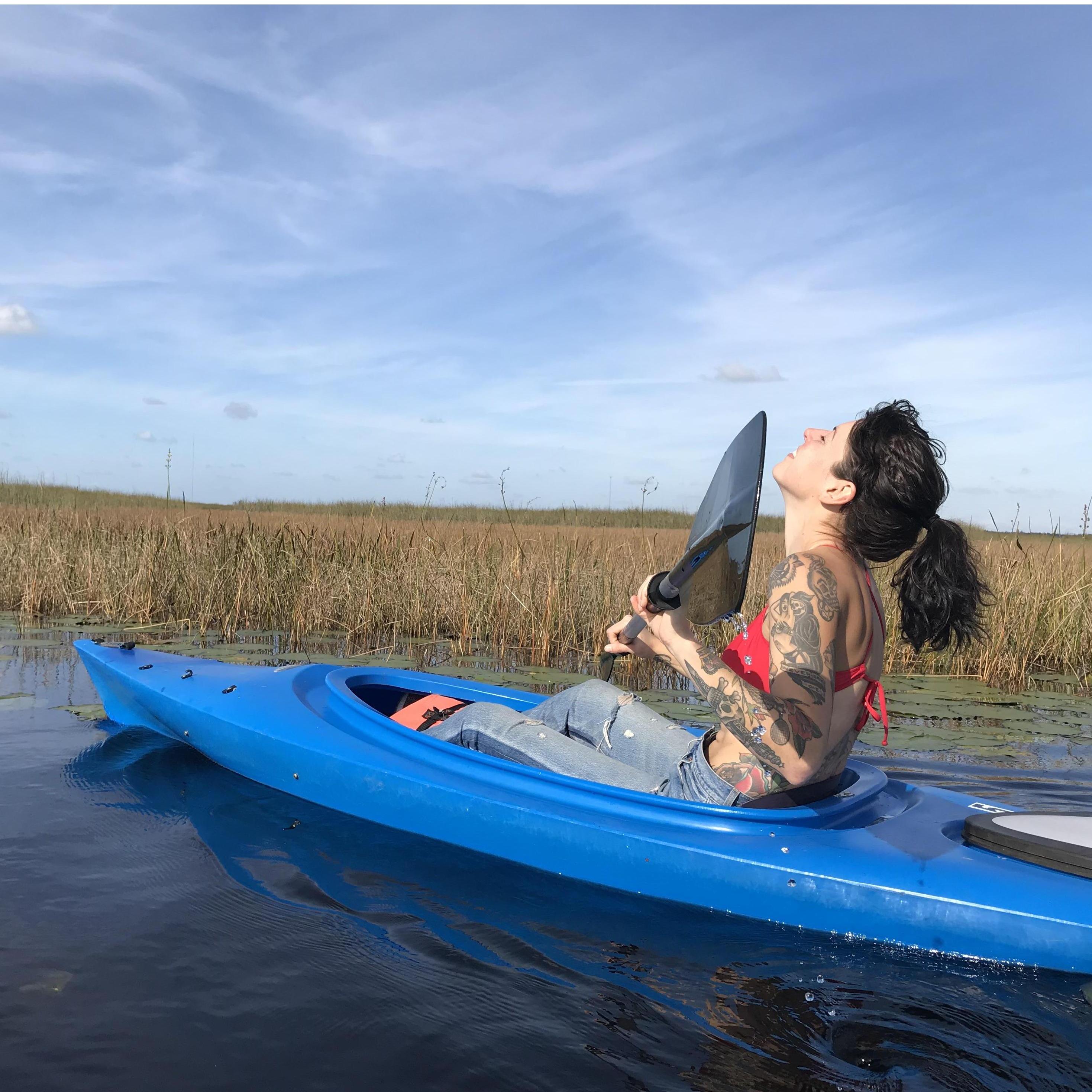Floating in the Everglades.