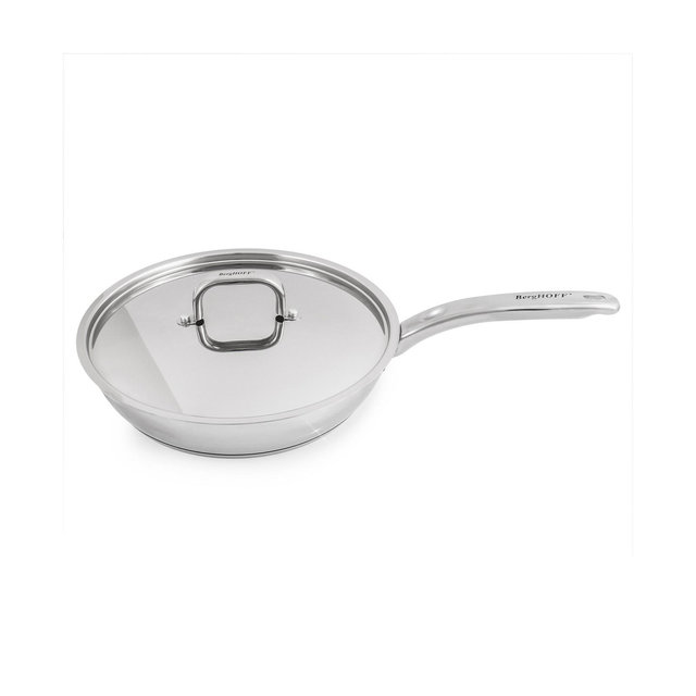 BergHOFF Belly 18/10 Stainless Steel 2.5 Quart Skillet with Lid