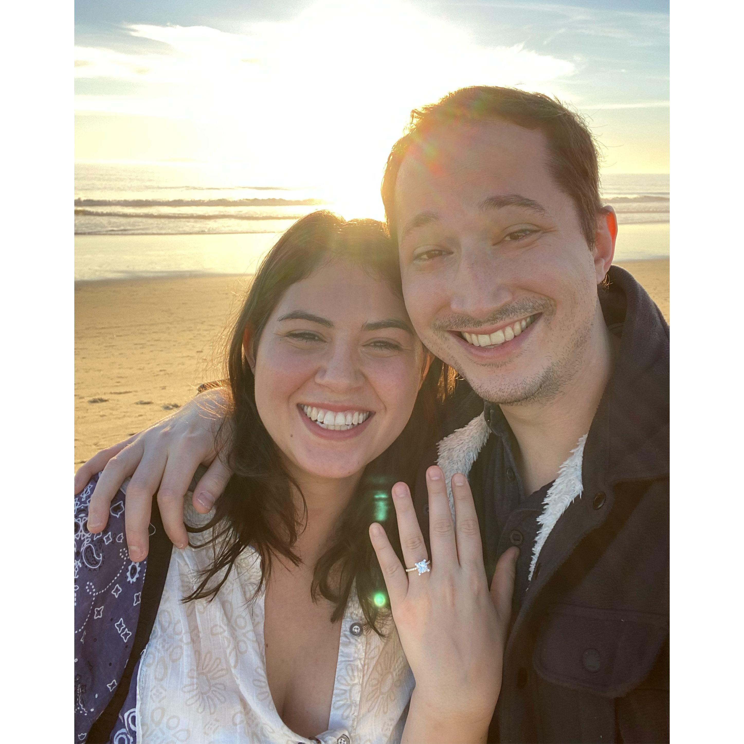 The day Matt proposed in Huntington Beach!