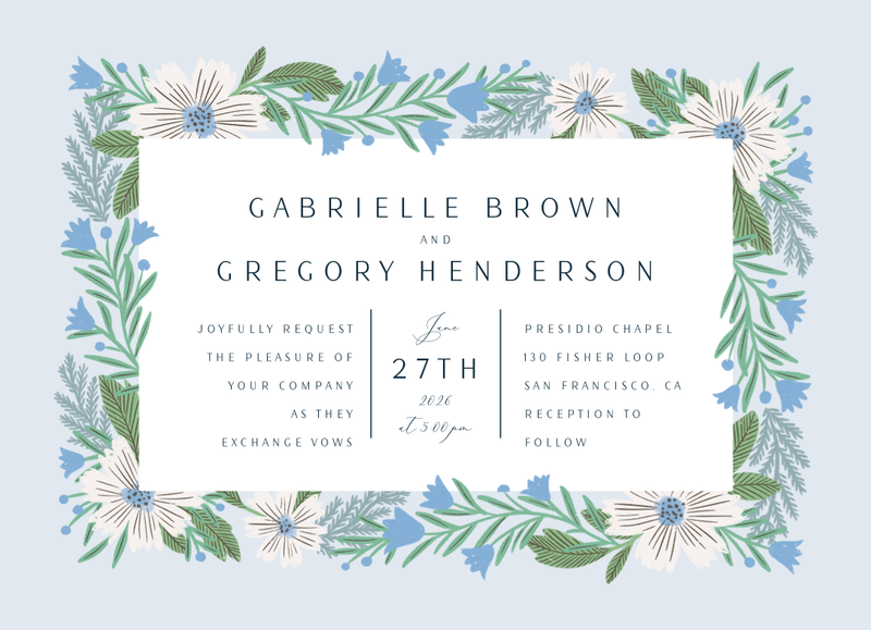Camrose Landscape | Ice | Zola Wedding Invitations
