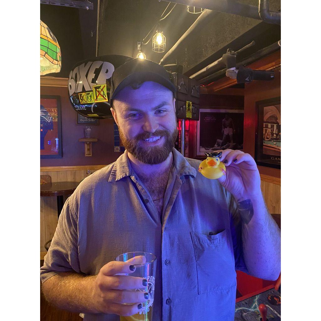 At a little pub in Salem, Massachusetts. Ryan won me a little duck and now we play every duck claw machine we see!
