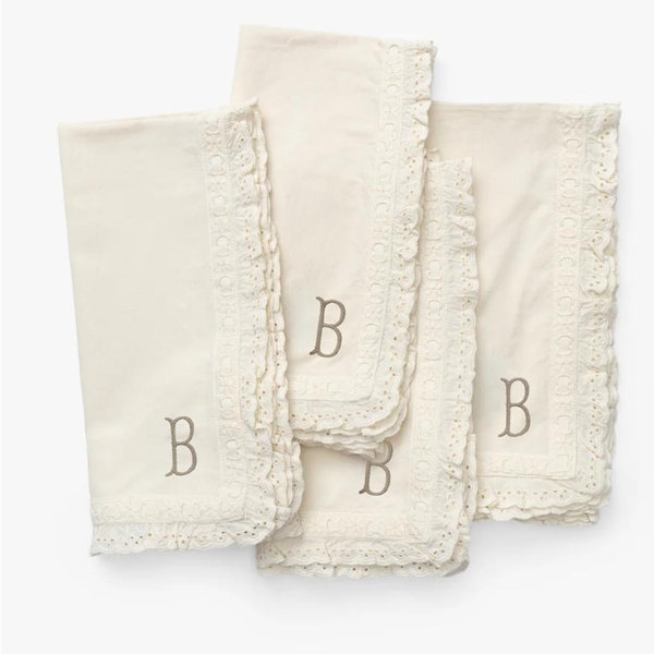 Lace Trim Napkins (Set of 4)