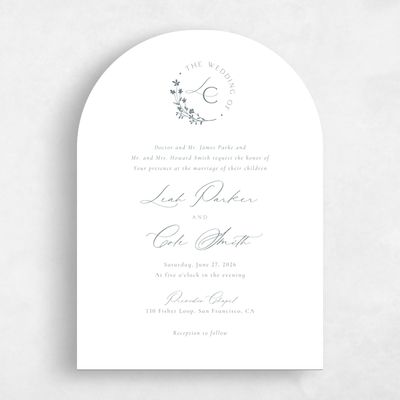 Blue Arch Wedding Invitation - Wildbloom Classic