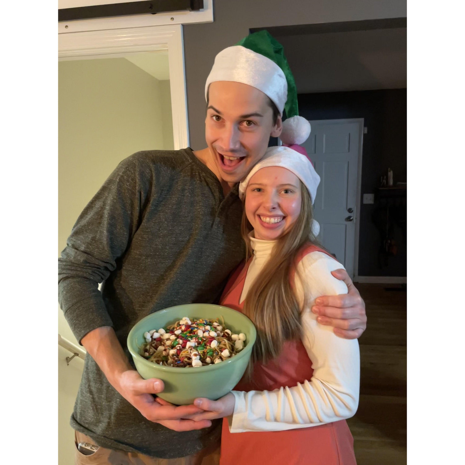 We were Buddy and Jovie for a Secret Santa party! Yes, we did make Buddy's spaghetti- it wasn't bad!