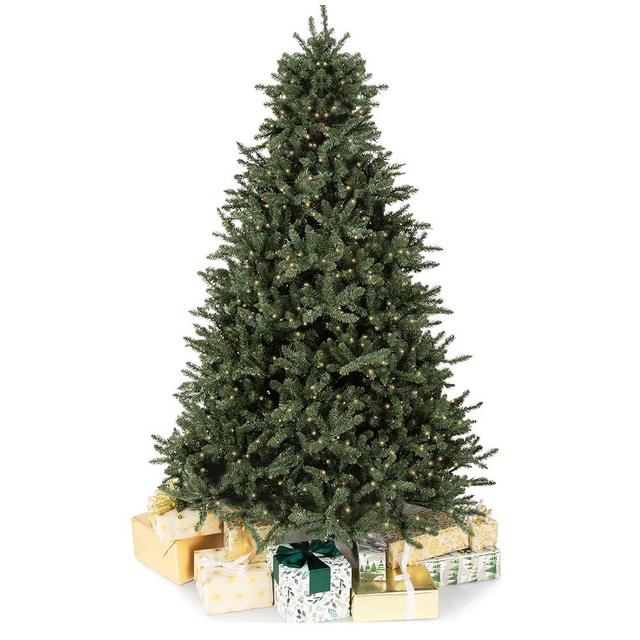 Papyrus 7 ft Pre-Lit Artificial Christmas Tree, Blue Spruce, Warm White Lights, Includes Stand and Storage Bag