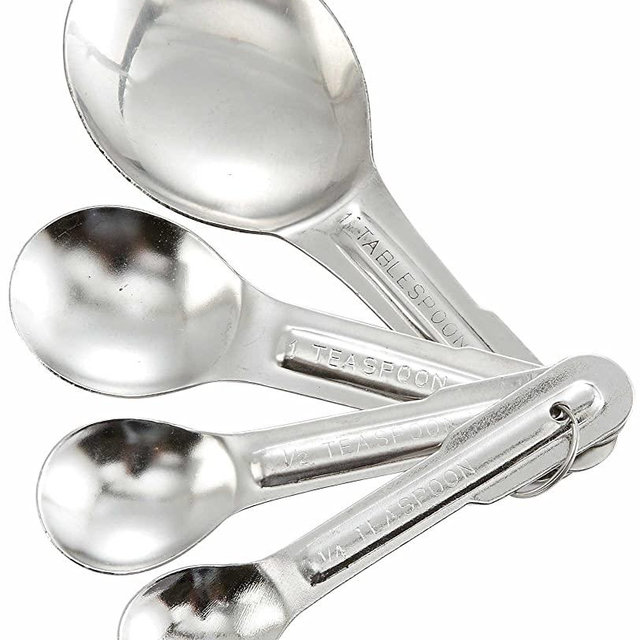 Winco 4-Piece Stainless Steel Measuring Spoon Set