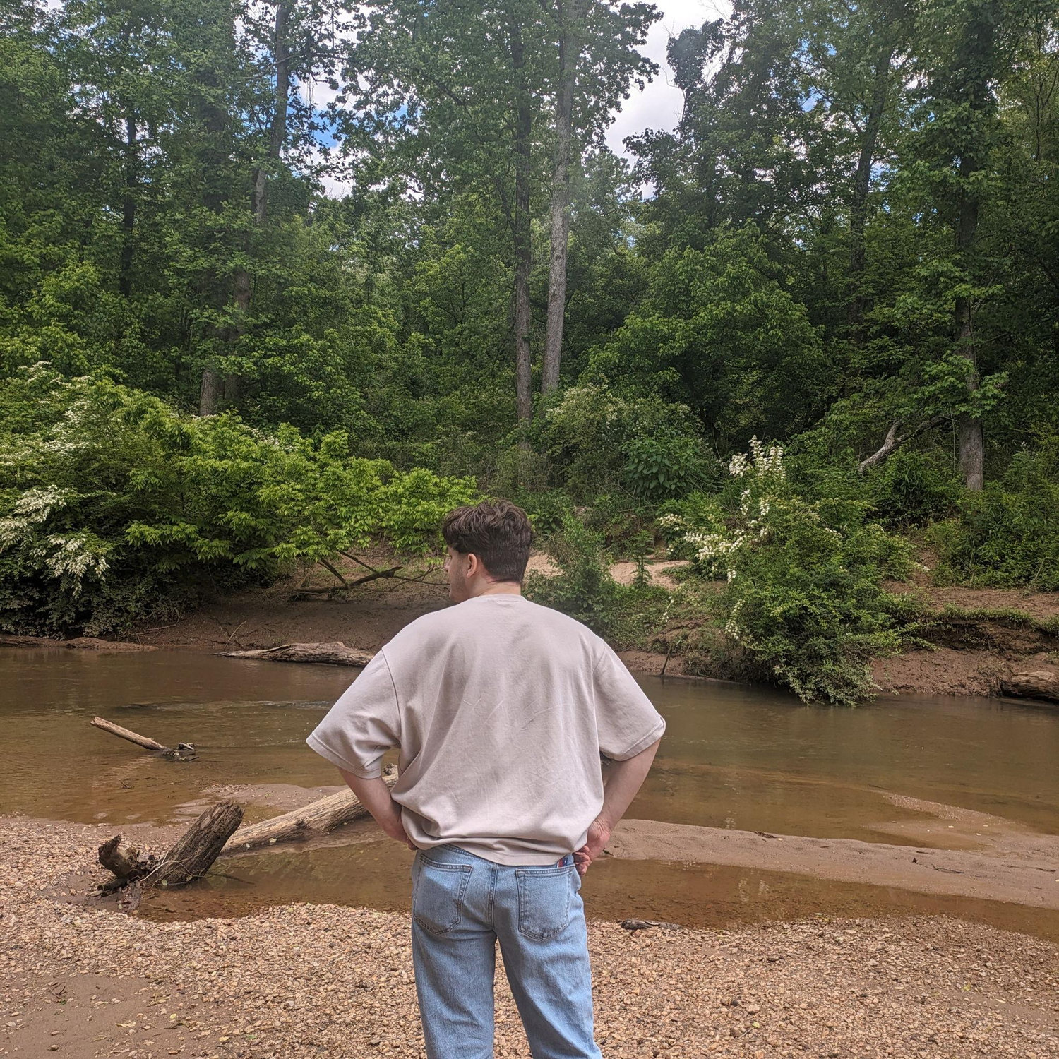 Jack in our little butterfly creek in Winston Salem (not pictured many butterflies)