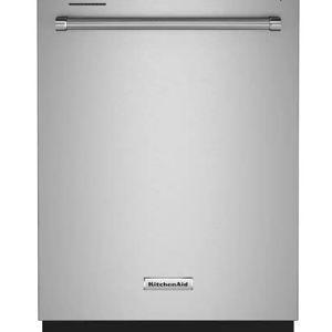 KitchenAid - 24" Front Control Built-In Dishwasher with Tub, ProWash Cycle, 3rd Rack, 39 dBA - Stainless Steel