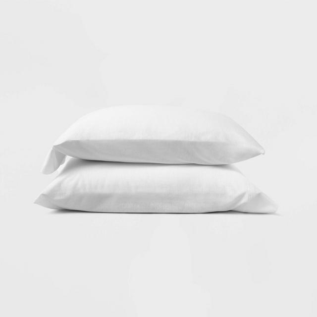 Standard Jersey Solid Pillowcase Set White - Casaluna™